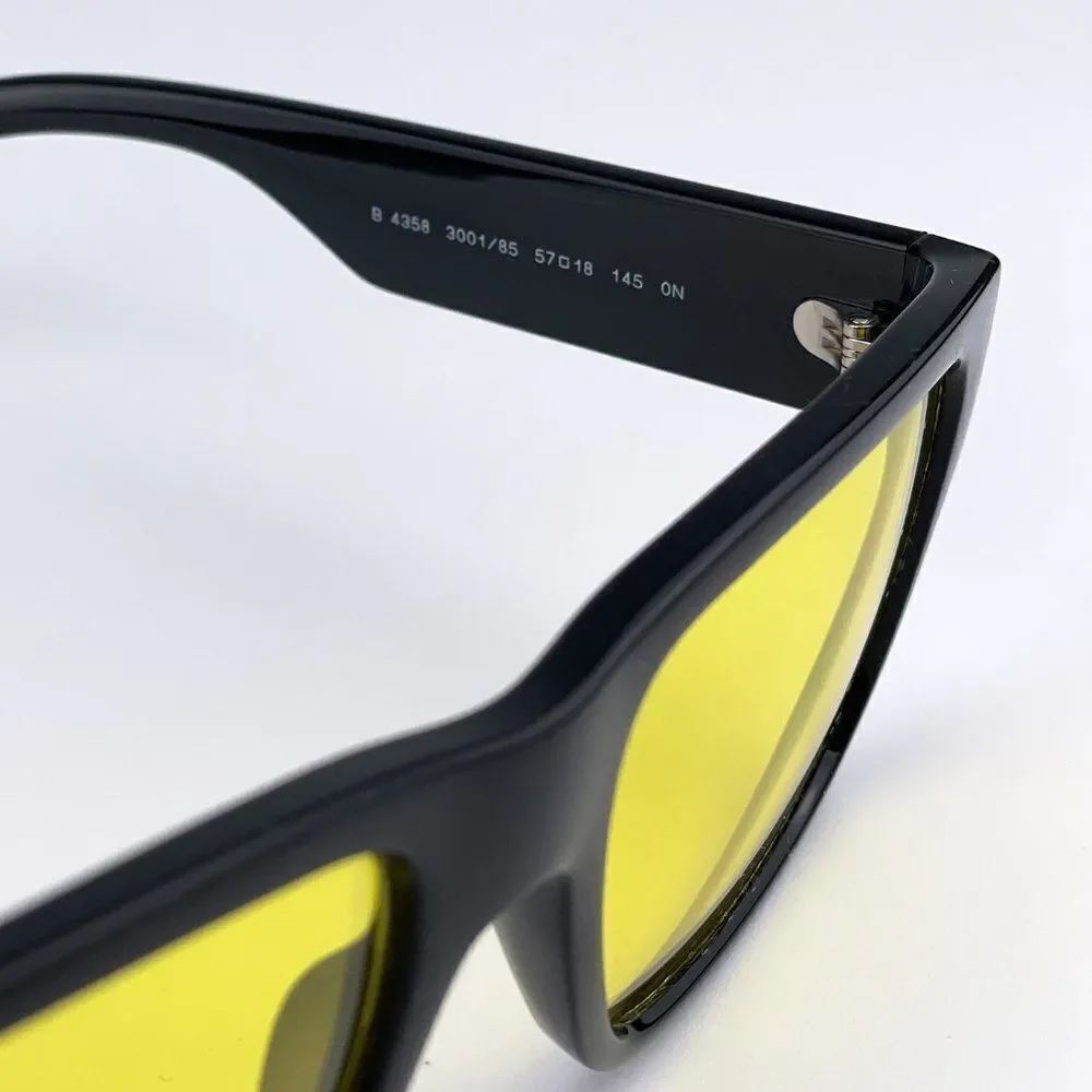 NEW Burberry KNIGHT BE4358 300185 Black Yellow Square Men Sunglasses